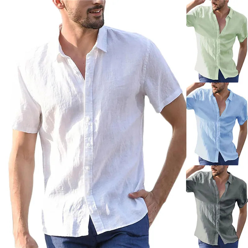 Summer Cotton Linen Shirts for Men
